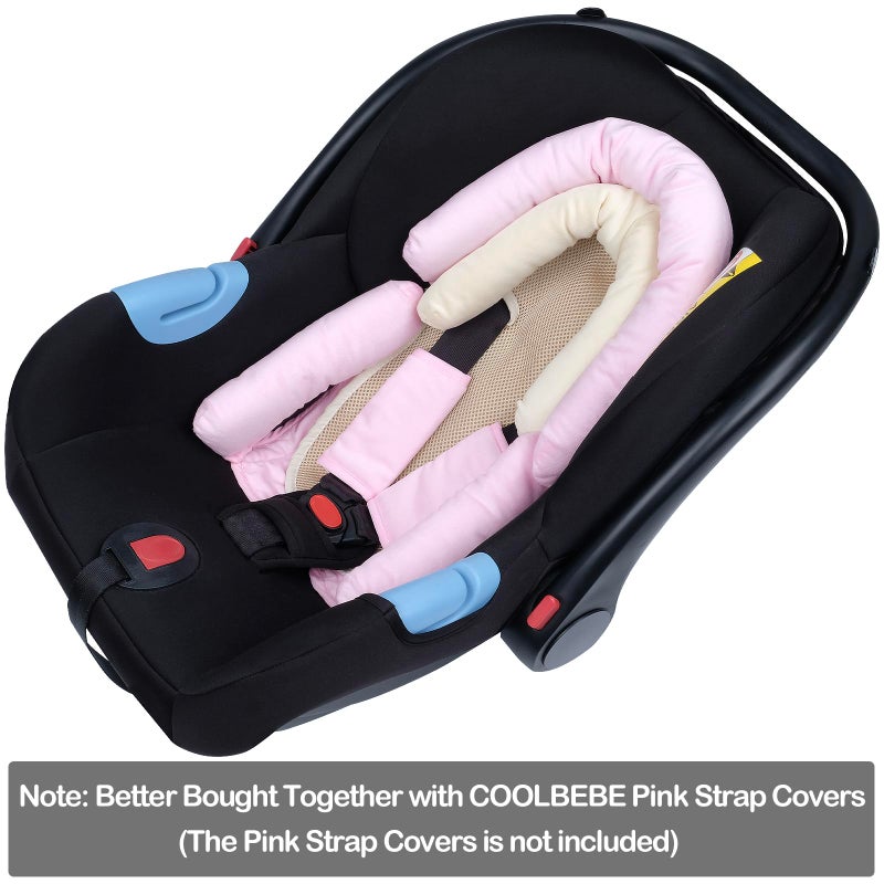 COOLBEBE Upgraded 3-in-1 Babybody Support for Newborn Infant Toddler - Extra Soft Car Seat Insert Cushion Pad, Perfect for Carseats, Strollers, Swings, Pink - Image 3